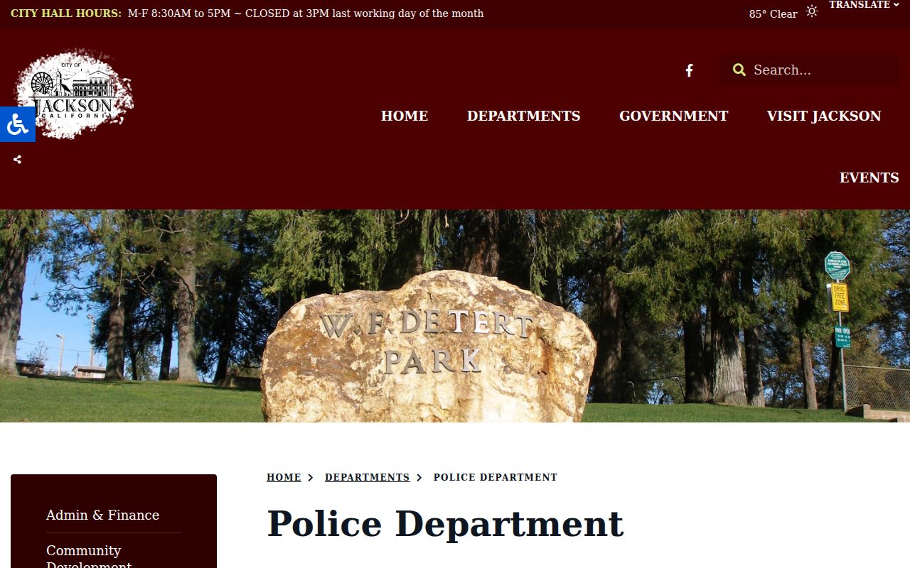 Jackson criminal history police report records page