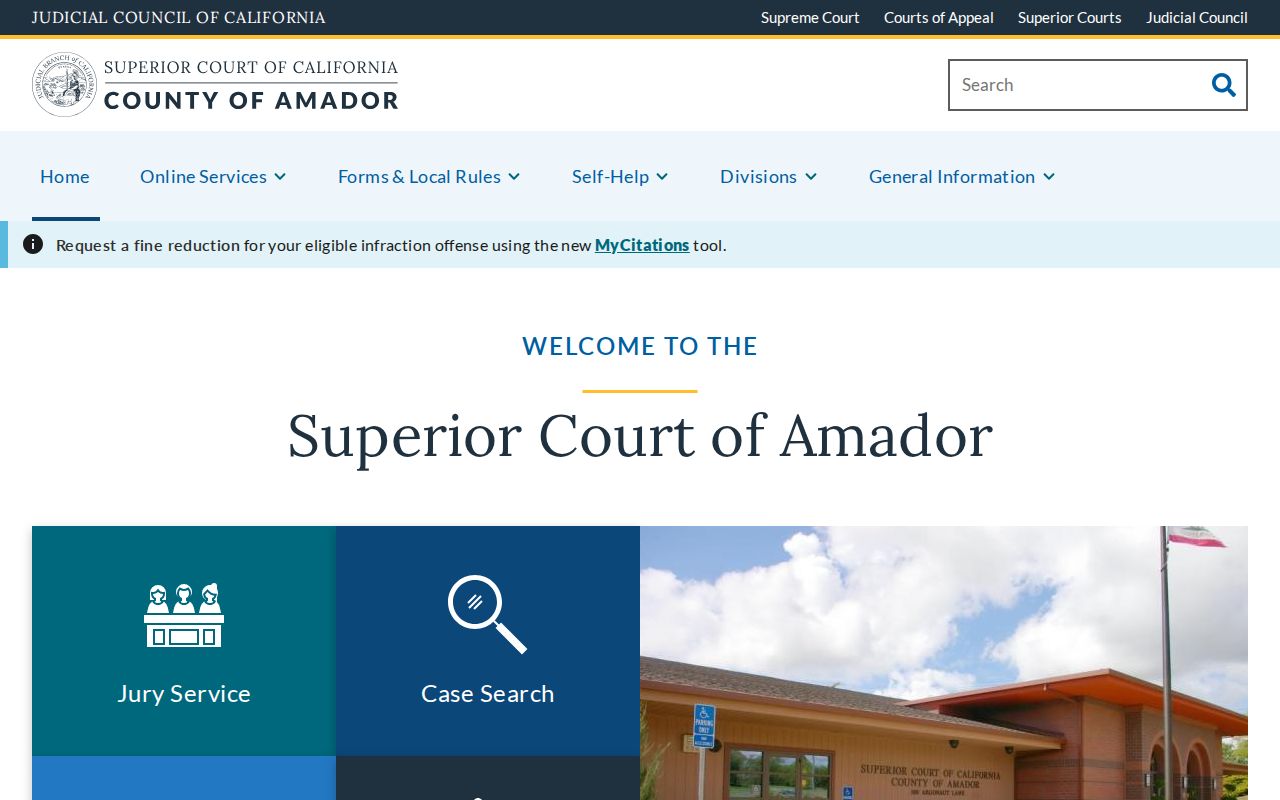Superior Court of California County of Amador website