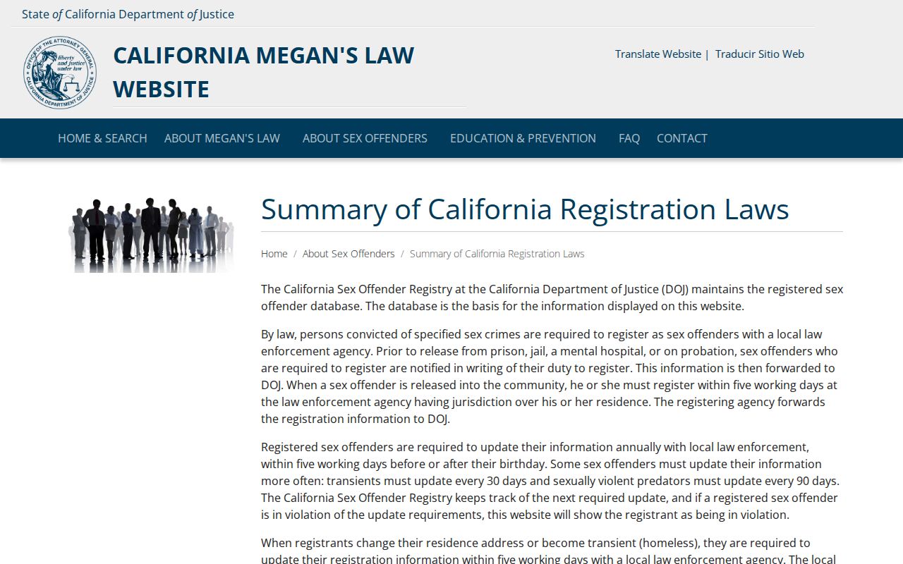Amador County sex offender check California registration timing rules